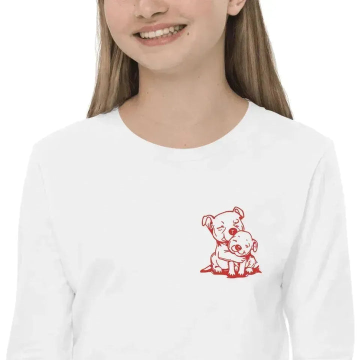 Custom Embroidered Animal Hug Long Sleeve T-Shirt - ARTFULANE