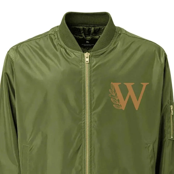 Custom Embroidered Autumn Leaf Monogram Jacket - ARTFULANE