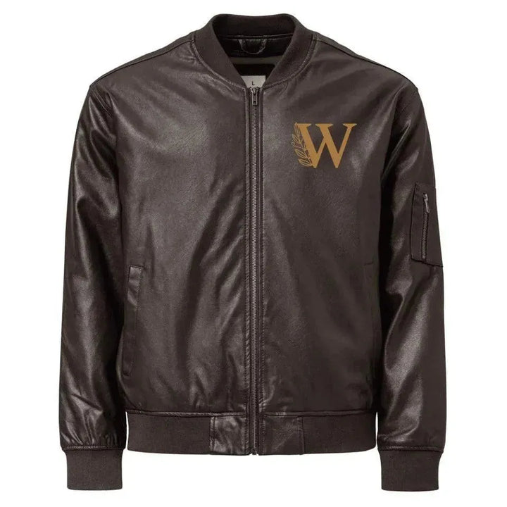 Custom Embroidered Autumn Leaf Monogram Jacket - ARTFULANE