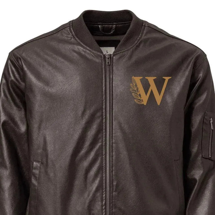 Custom Embroidered Autumn Leaf Monogram Jacket - ARTFULANE