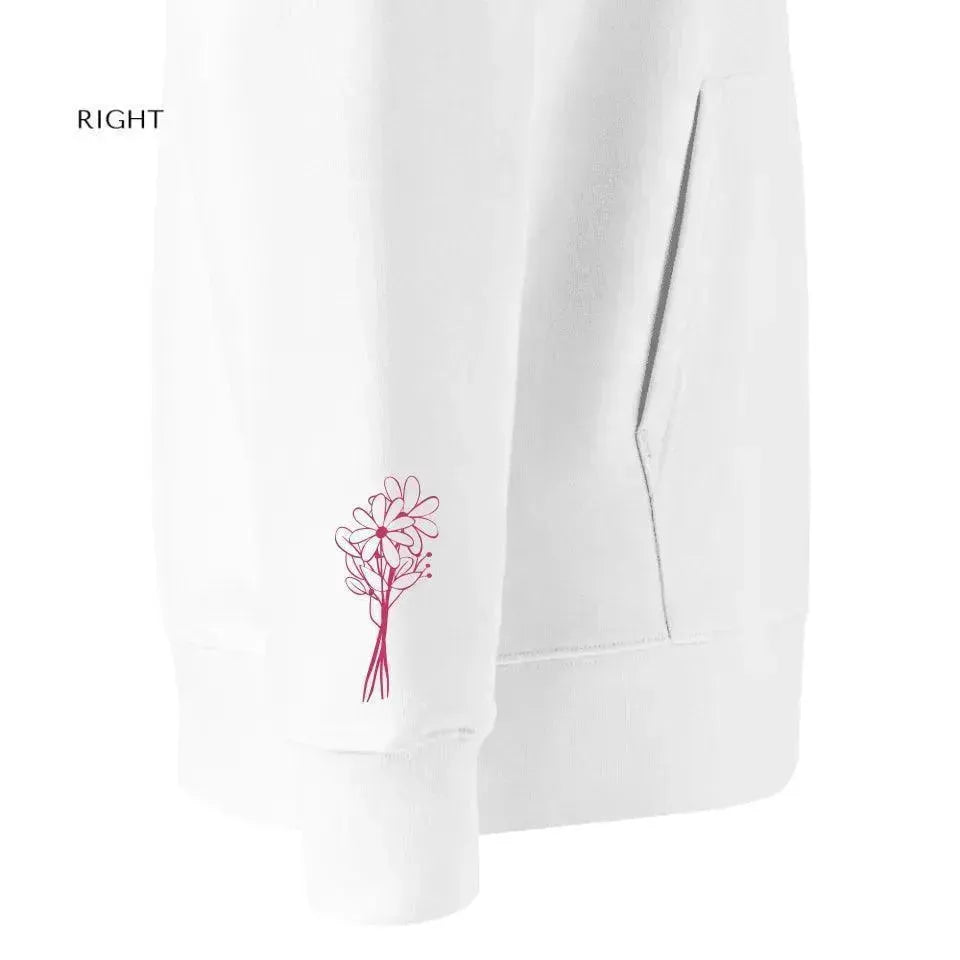 Custom Embroidered Bunch of Flowers Line Art Sweatshirt and Hoodie - ARTFULANE