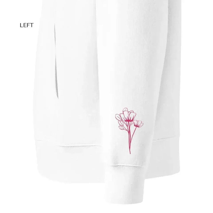 Custom Embroidered Bunch of Flowers Line Art Sweatshirt and Hoodie - ARTFULANE