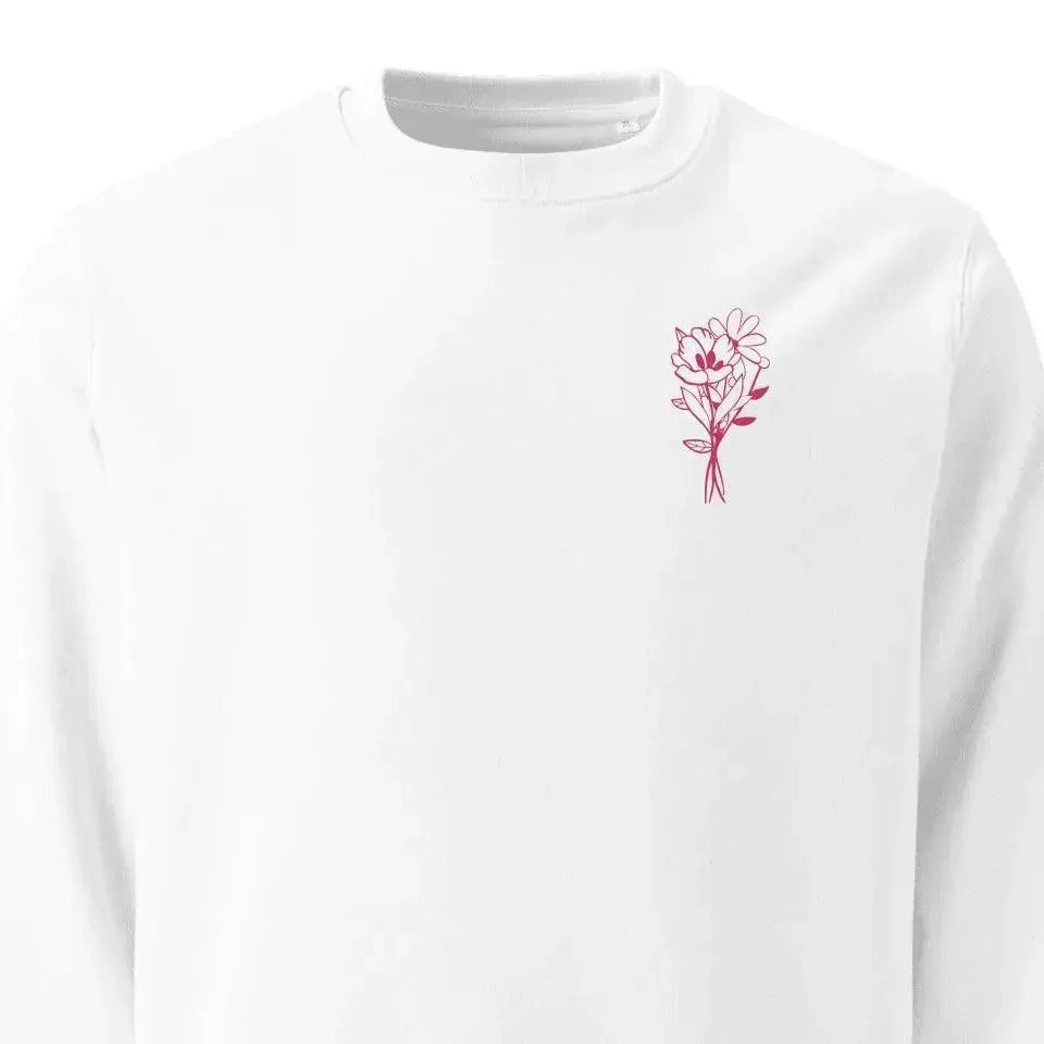Custom Embroidered Bunch of Flowers Line Art Sweatshirt and Hoodie - ARTFULANE