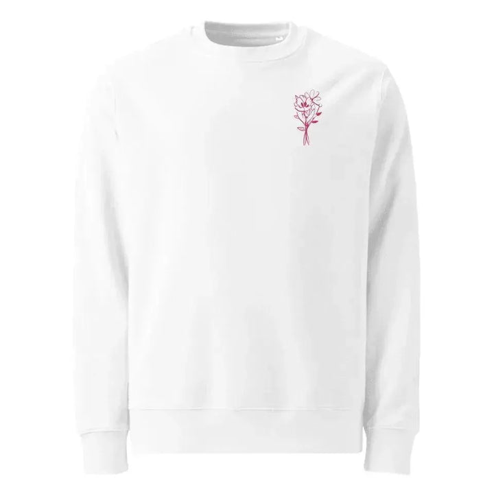 Custom Embroidered Bunch of Flowers Line Art Sweatshirt and Hoodie - ARTFULANE