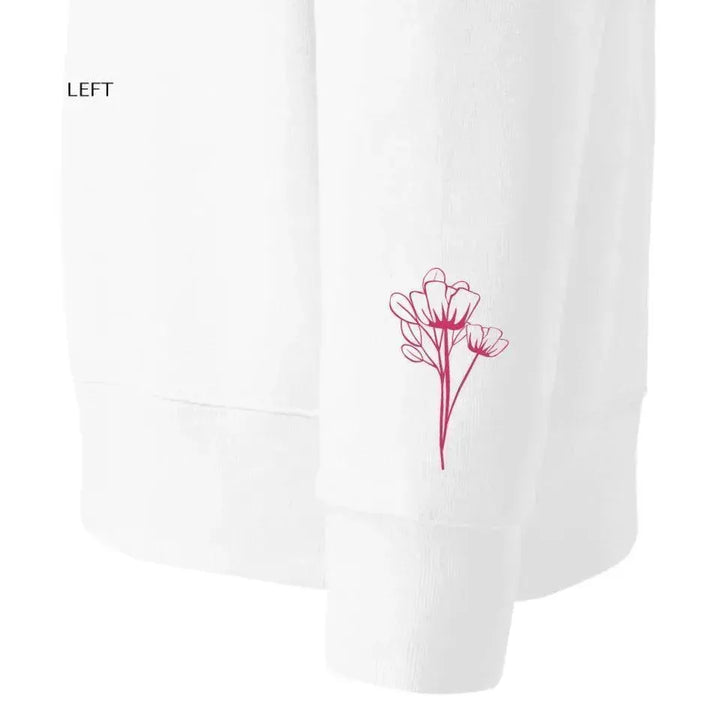 Custom Embroidered Bunch of Flowers Line Art Sweatshirt and Hoodie - ARTFULANE