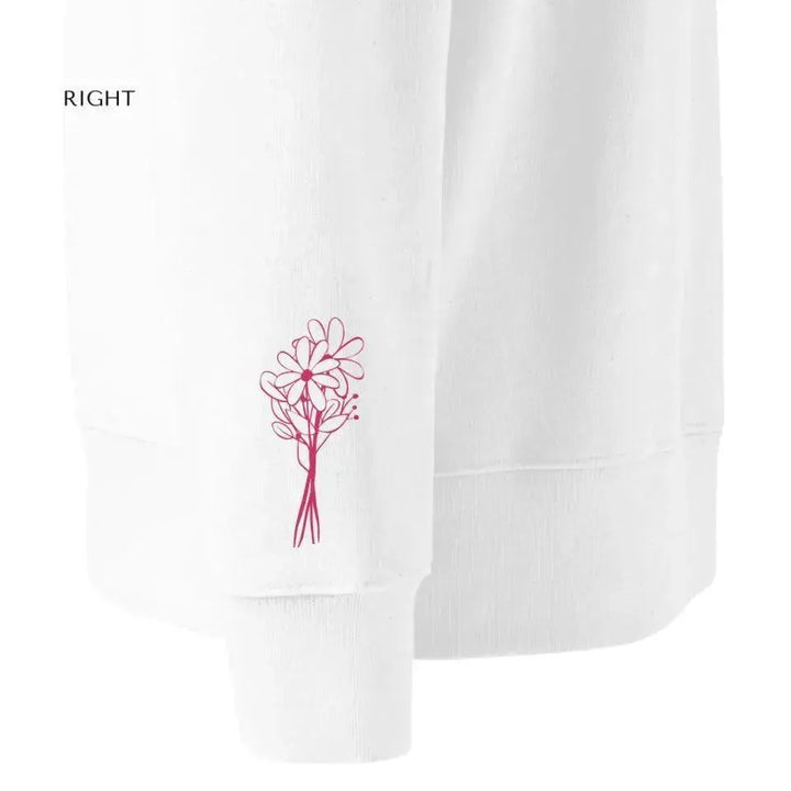 Custom Embroidered Bunch of Flowers Line Art Sweatshirt and Hoodie - ARTFULANE