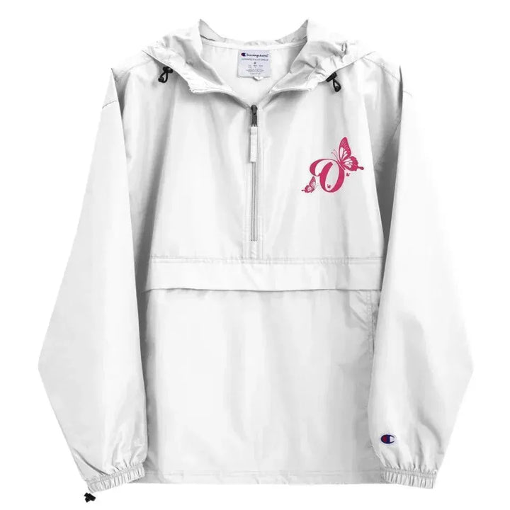 Custom Embroidered Butterflies Initial Jacket - ARTFULANE