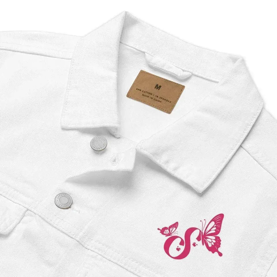 Custom Embroidered Butterflies Initial Jacket - ARTFULANE