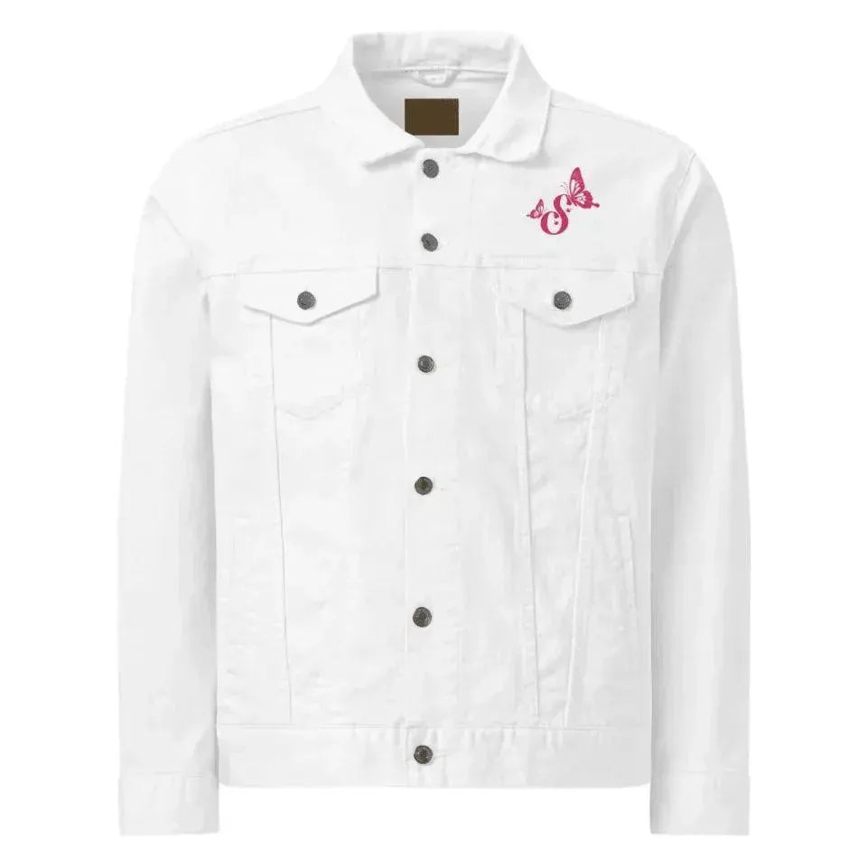 Custom Embroidered Butterflies Initial Jacket - ARTFULANE
