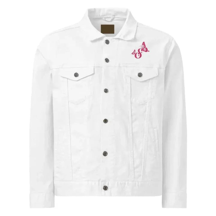 Custom Embroidered Butterflies Initial Jacket - ARTFULANE