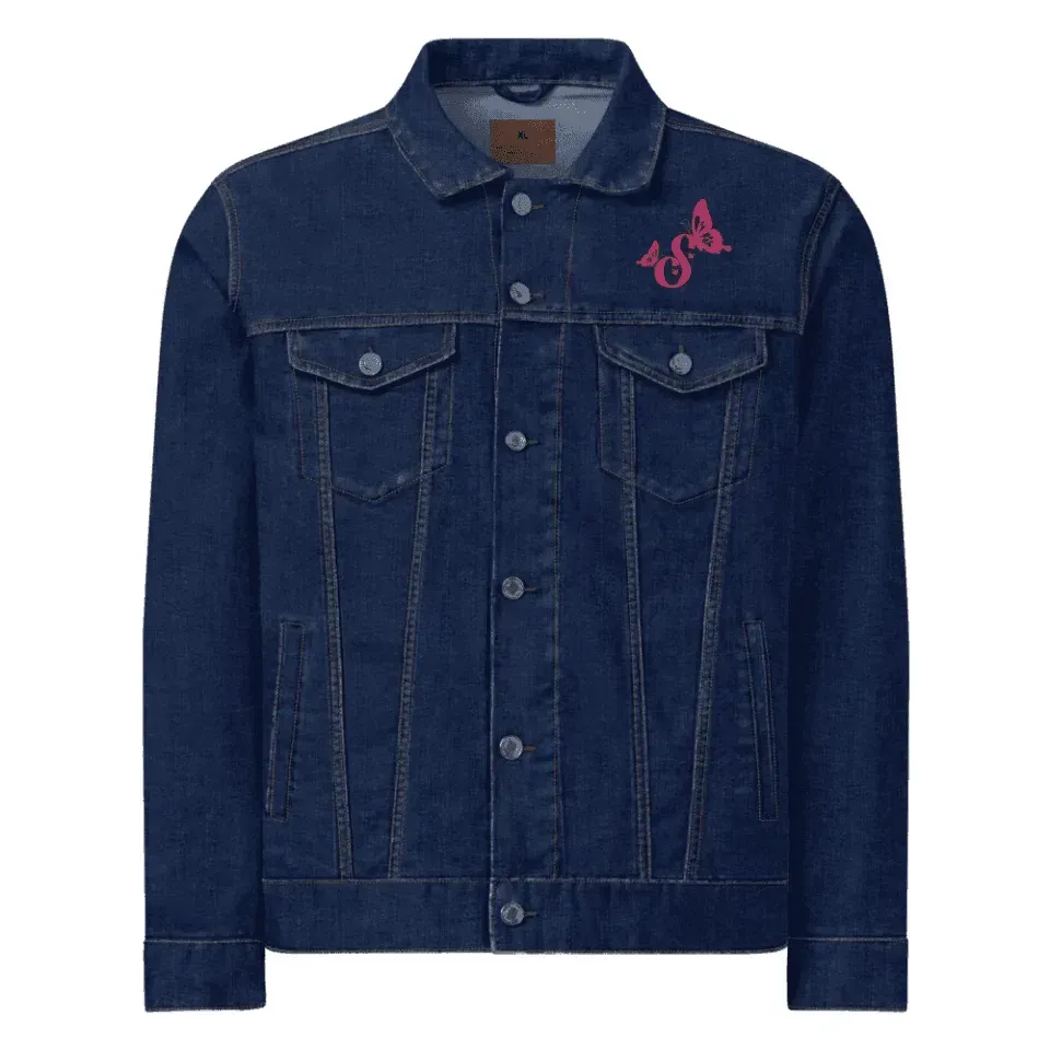 Custom Embroidered Butterflies Initial Jacket - ARTFULANE
