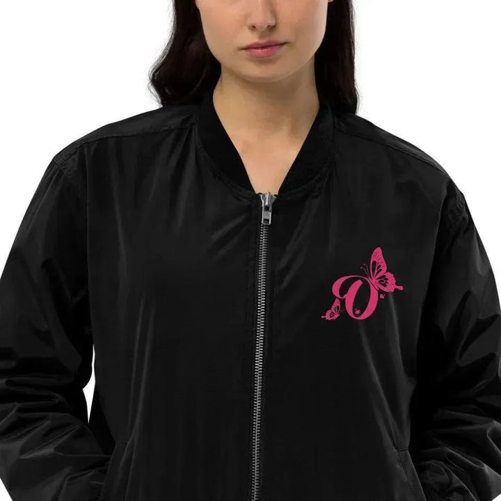 Custom Embroidered Butterflies Initial Jacket - ARTFULANE