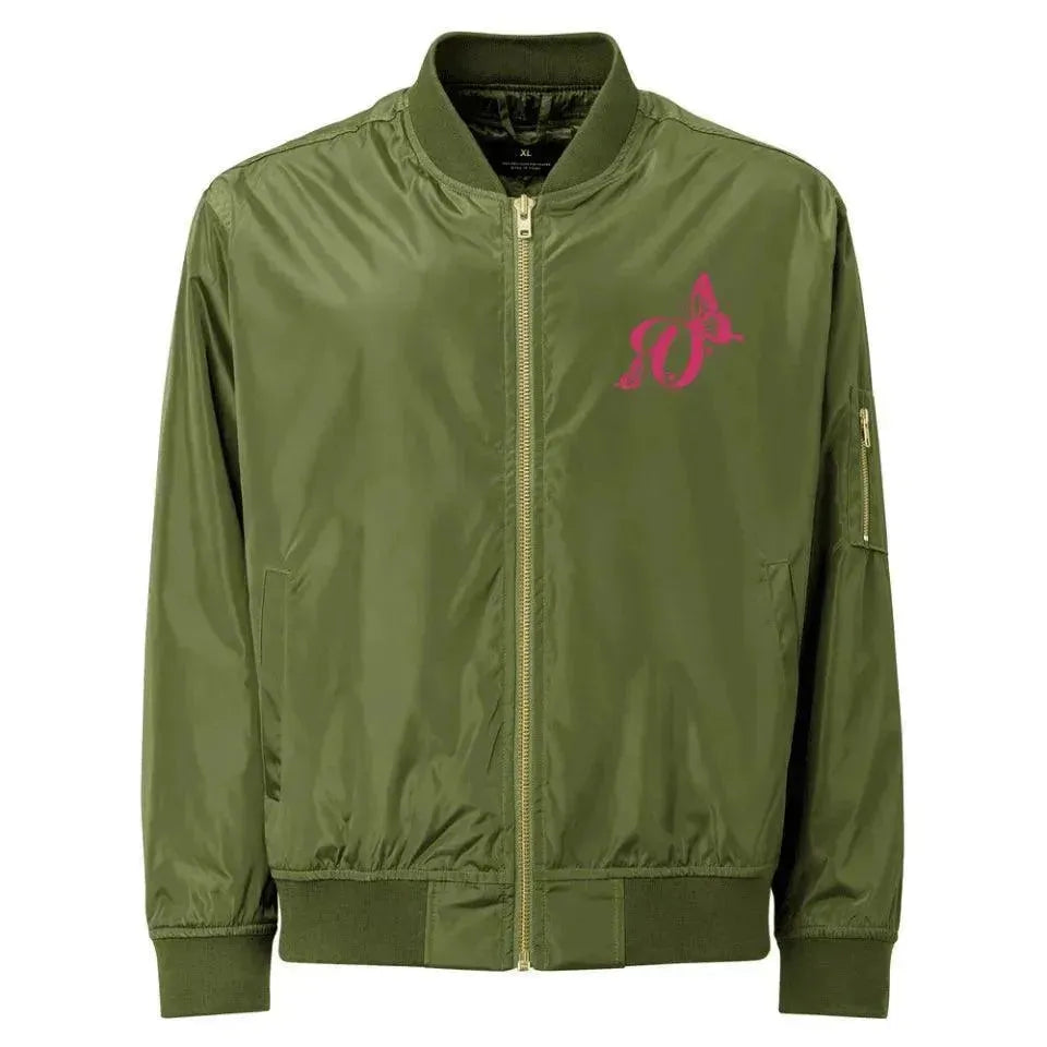 Custom Embroidered Butterflies Initial Jacket - ARTFULANE