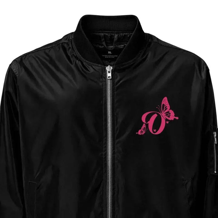 Custom Embroidered Butterflies Initial Jacket - ARTFULANE