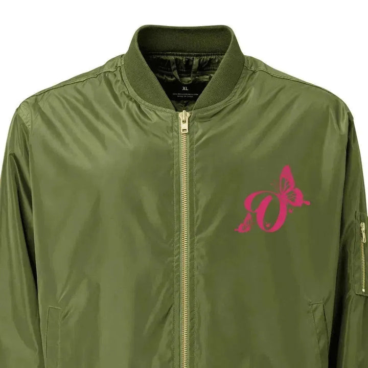 Custom Embroidered Butterflies Initial Jacket - ARTFULANE