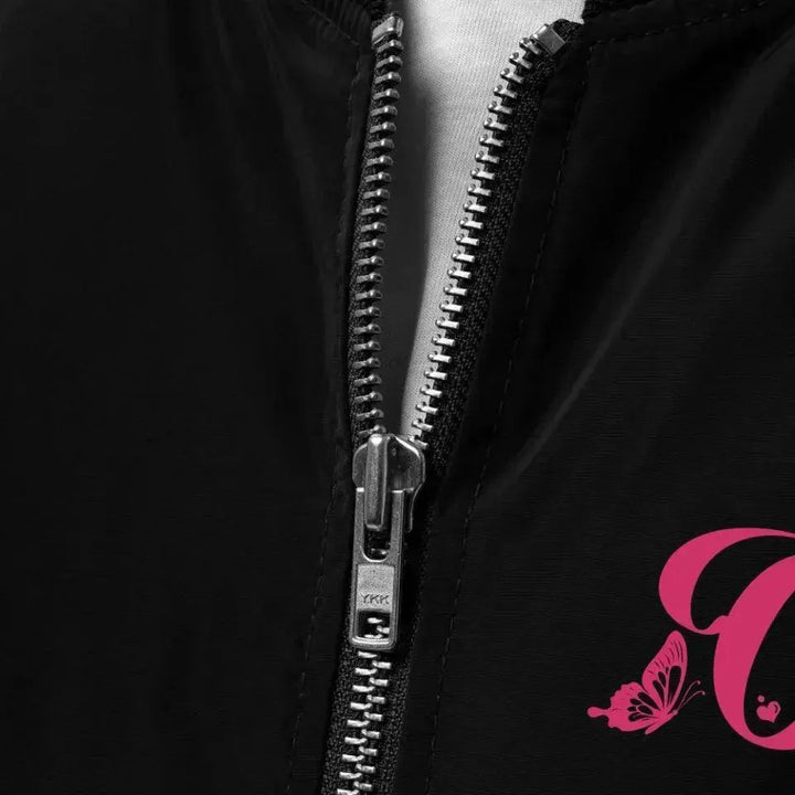 Custom Embroidered Butterflies Initial Jacket - ARTFULANE