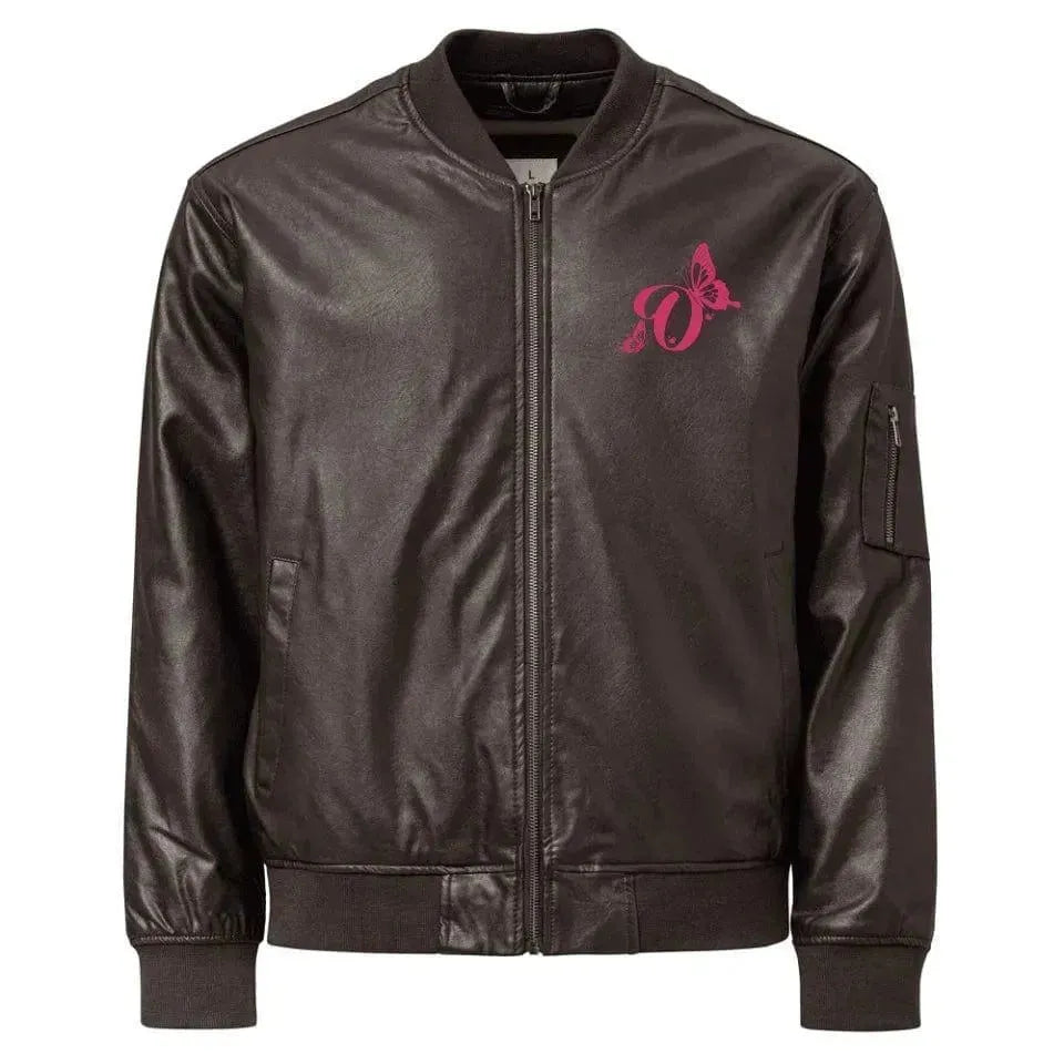Custom Embroidered Butterflies Initial Jacket - ARTFULANE