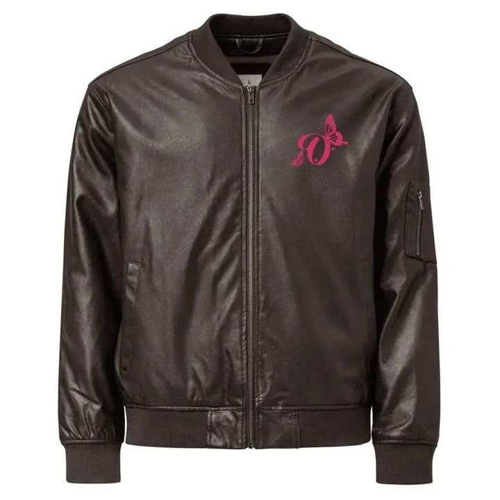 Custom Embroidered Butterflies Initial Jacket - ARTFULANE
