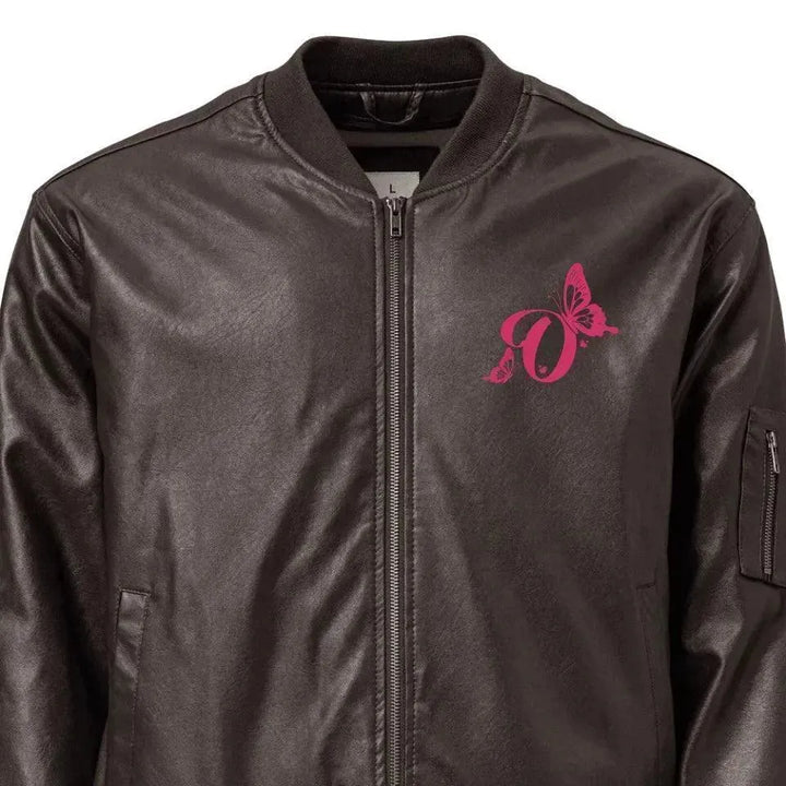 Custom Embroidered Butterflies Initial Jacket - ARTFULANE