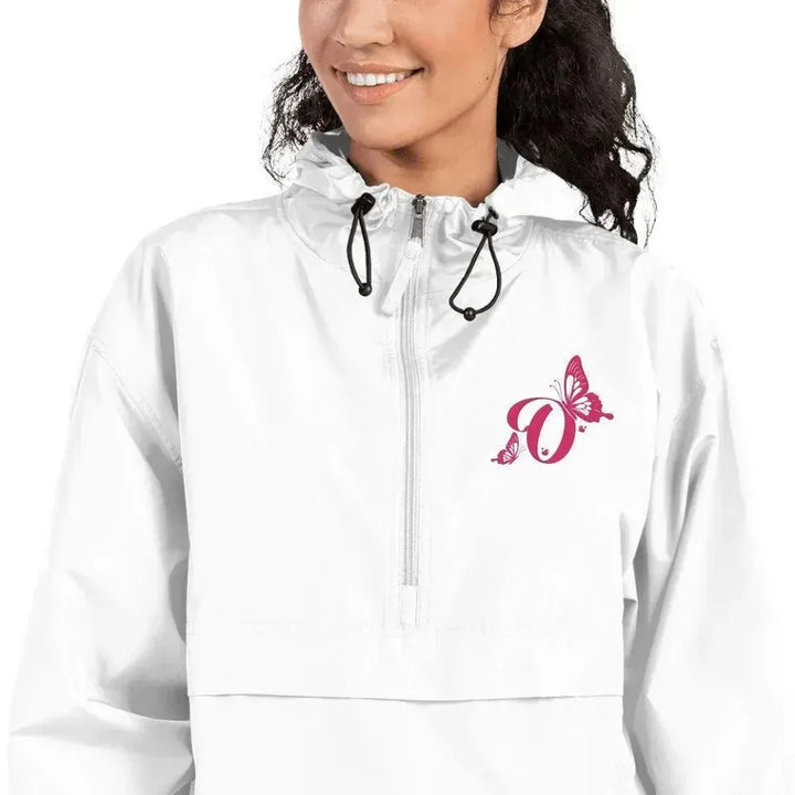 Custom Embroidered Butterflies Initial Jacket - ARTFULANE