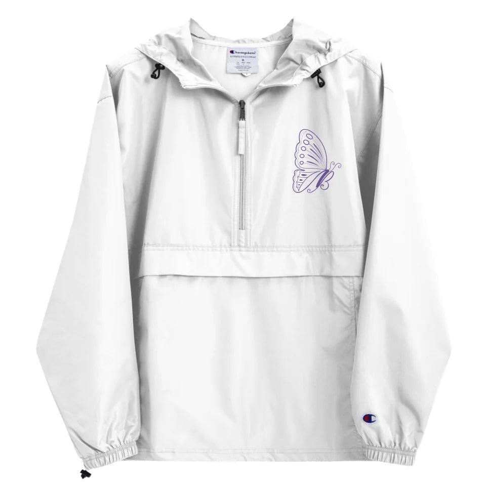 Custom Embroidered Butterfly Initial Jacket - ARTFULANE