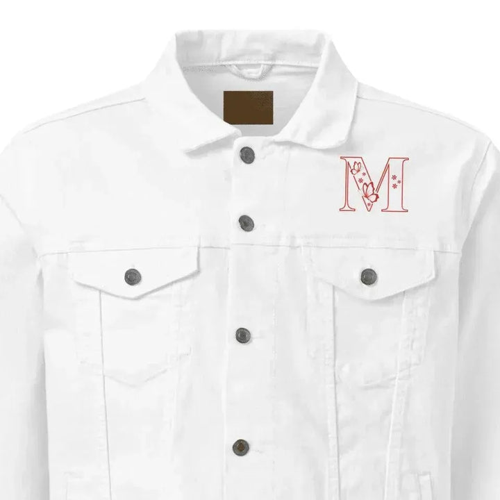 Custom Embroidered Butterfly Initial Jacket - ARTFULANE