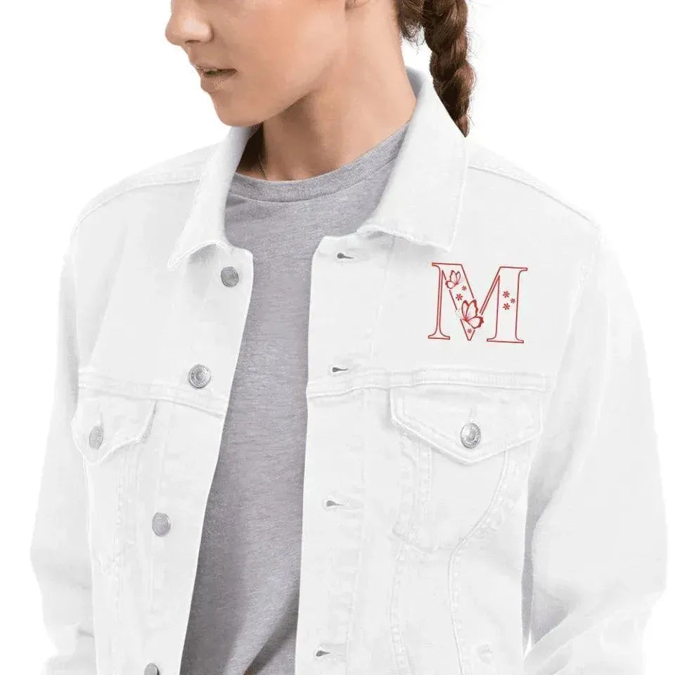 Custom Embroidered Butterfly Initial Jacket - ARTFULANE