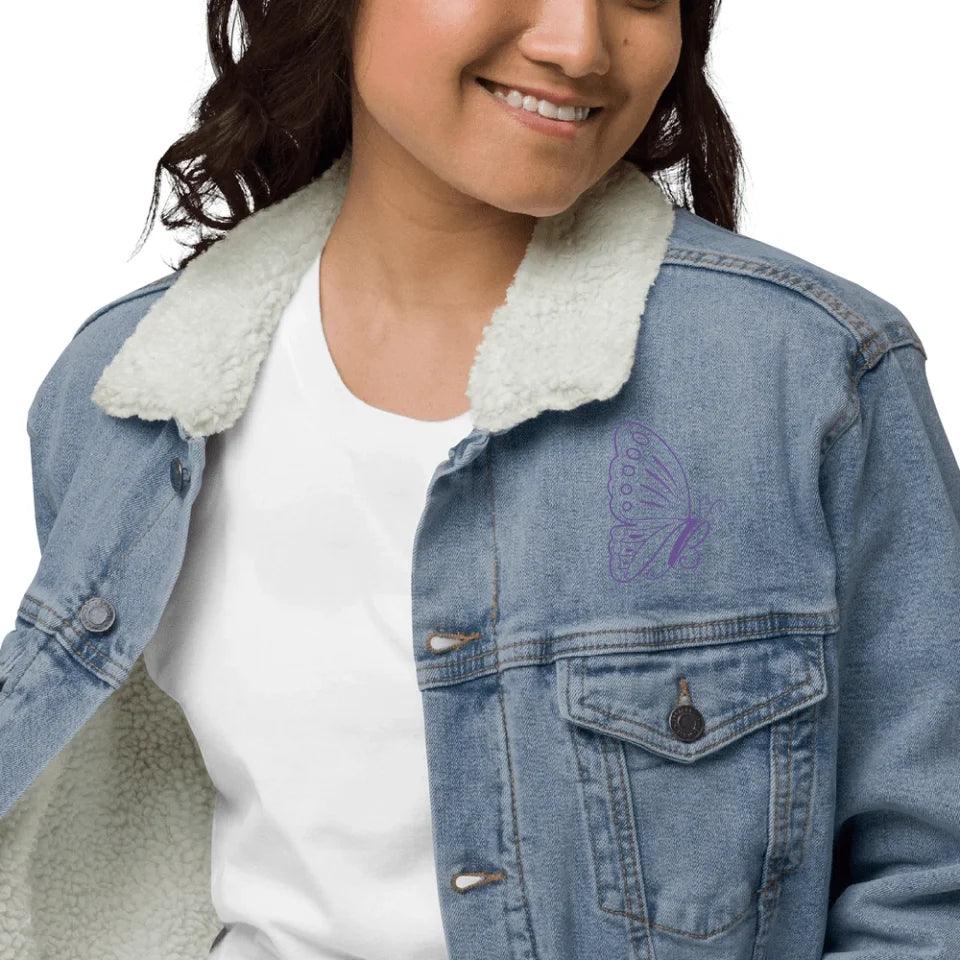 Custom Embroidered Butterfly Initial Jacket - ARTFULANE