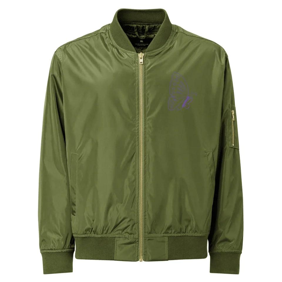 Custom Embroidered Butterfly Initial Jacket - ARTFULANE