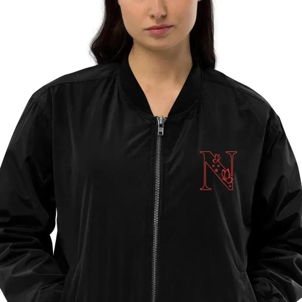 Custom Embroidered Butterfly Initial Jacket - ARTFULANE