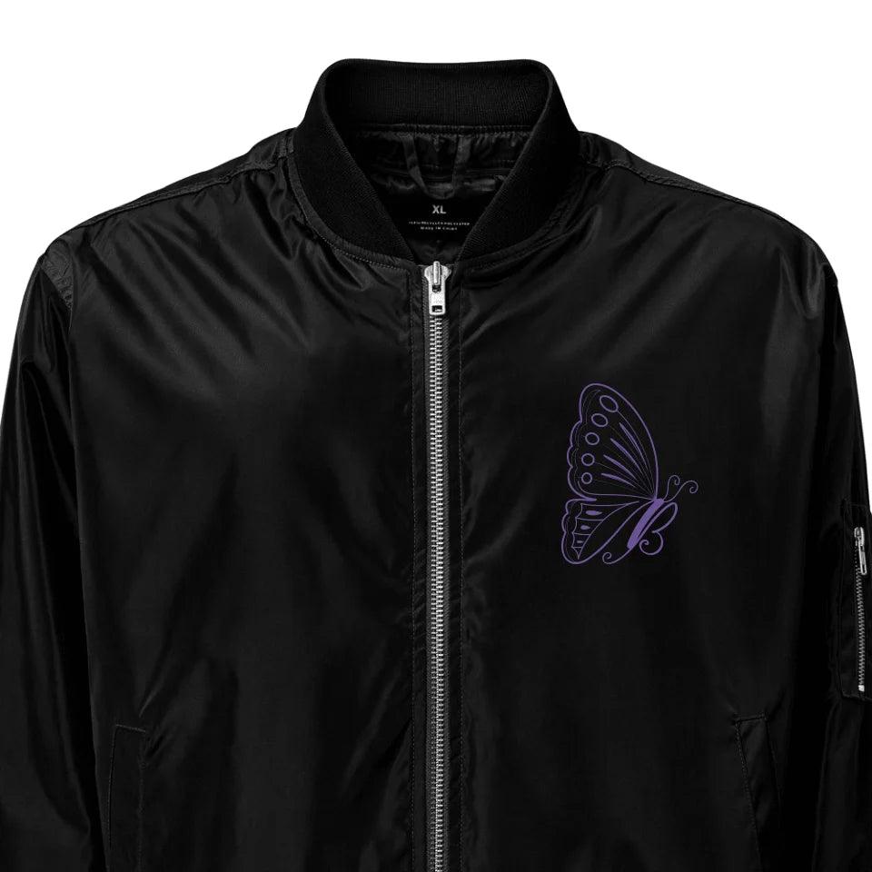 Custom Embroidered Butterfly Initial Jacket - ARTFULANE