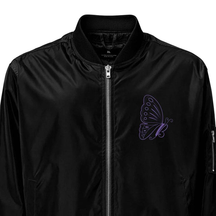 Custom Embroidered Butterfly Initial Jacket - ARTFULANE