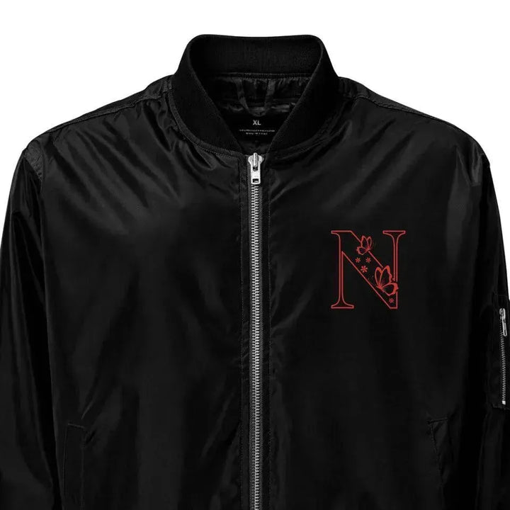 Custom Embroidered Butterfly Initial Jacket - ARTFULANE