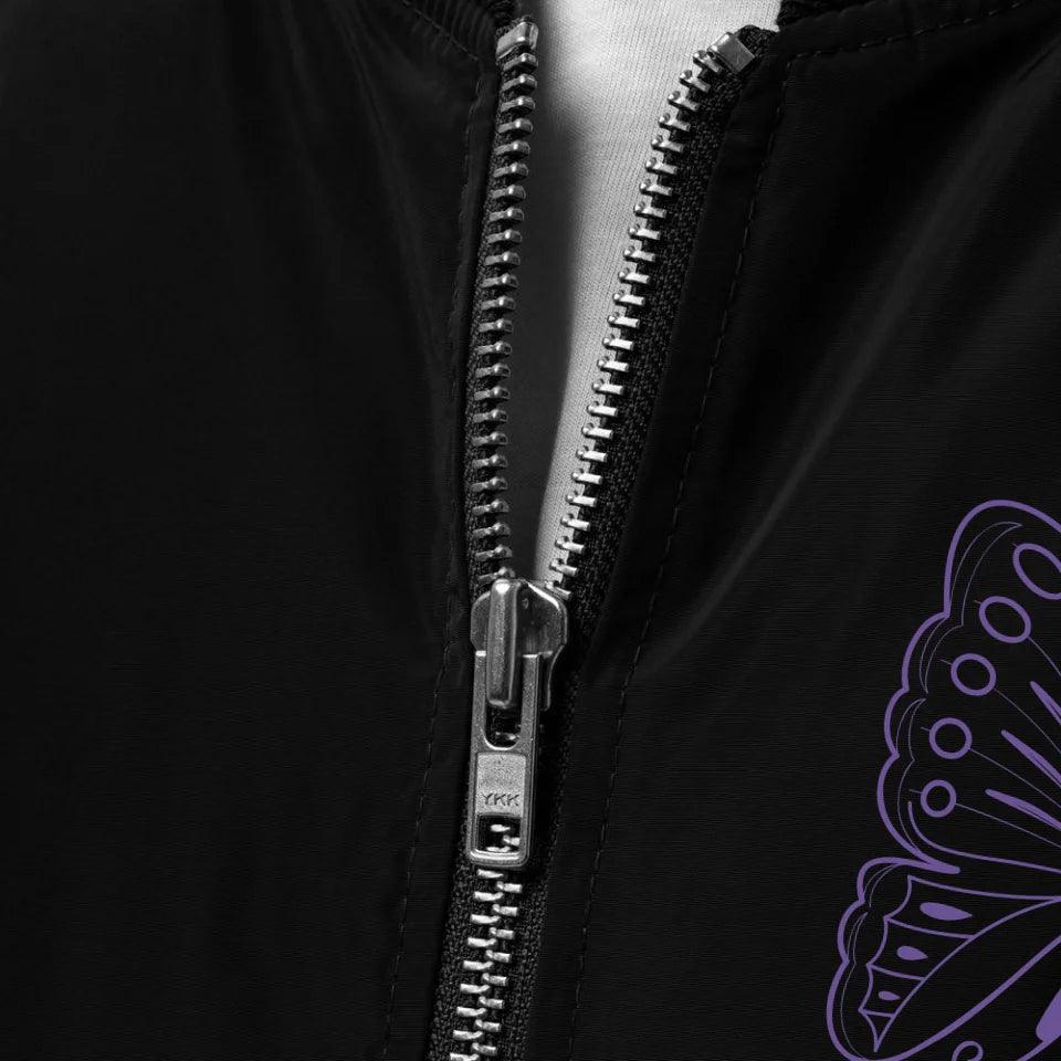 Custom Embroidered Butterfly Initial Jacket - ARTFULANE