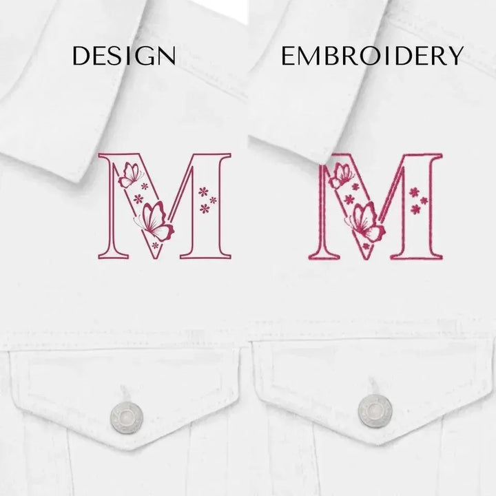 Custom Embroidered Butterfly Initial Jacket - ARTFULANE