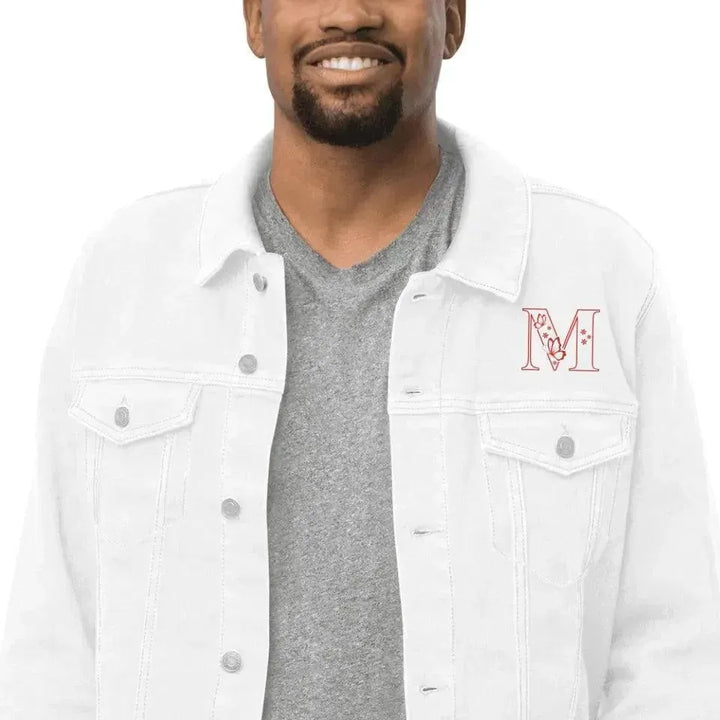 Custom Embroidered Butterfly Initial Jacket - ARTFULANE
