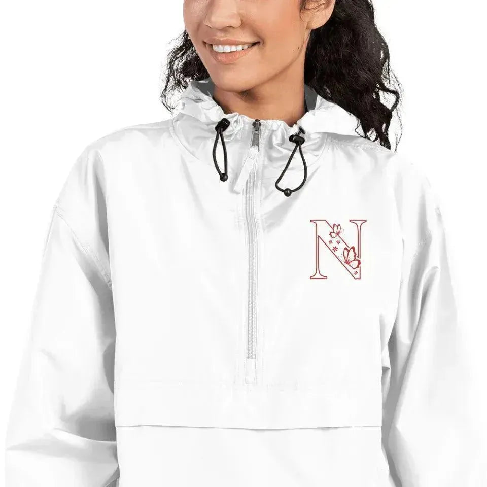 Custom Embroidered Butterfly Initial Jacket - ARTFULANE