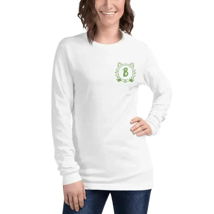 Custom Embroidered Cat Dog Monogram Long Sleeve T-Shirt - ARTFULANE
