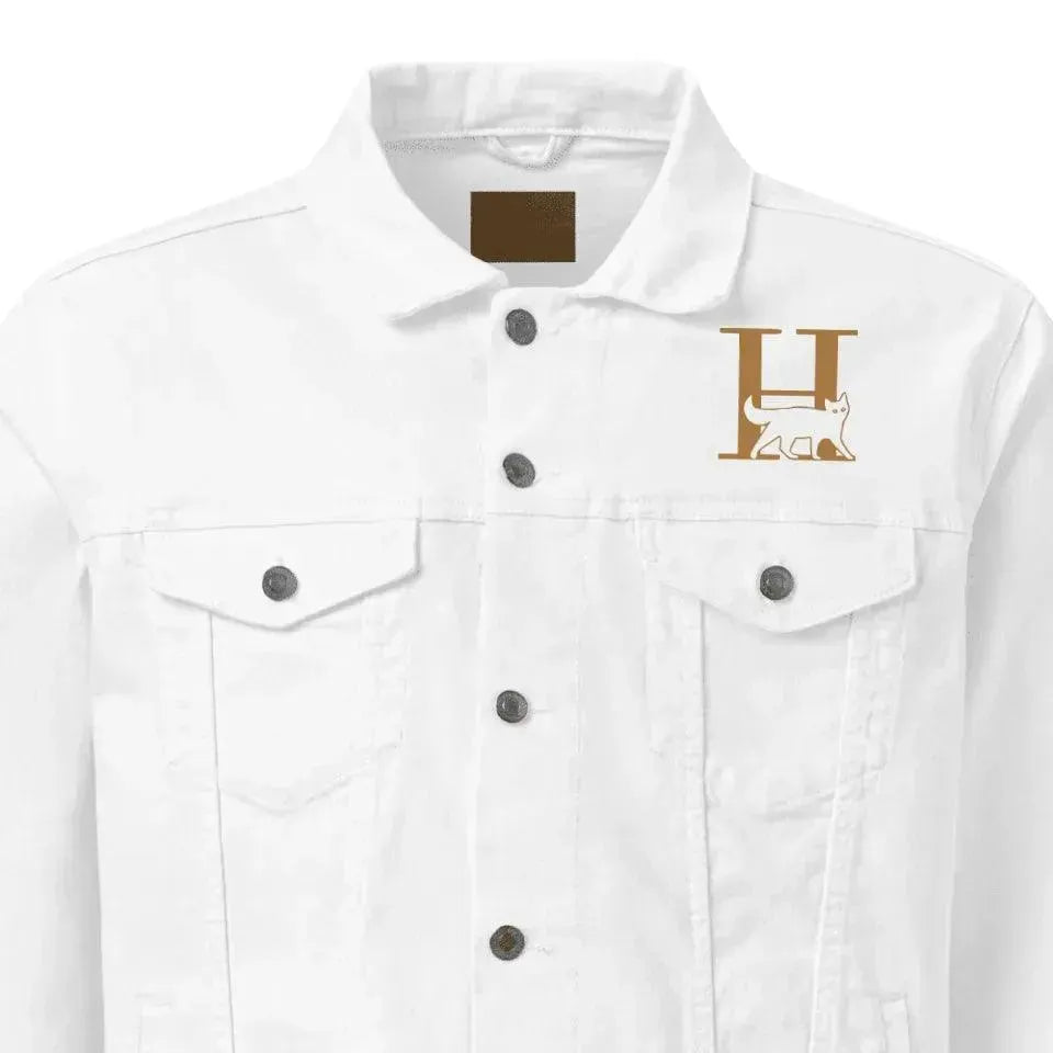 Custom Embroidered Cat Initial Jacket - ARTFULANE