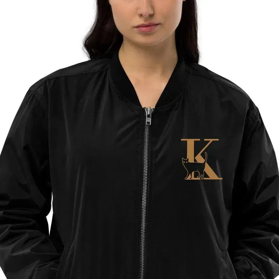 Custom Embroidered Cat Initial Jacket - ARTFULANE