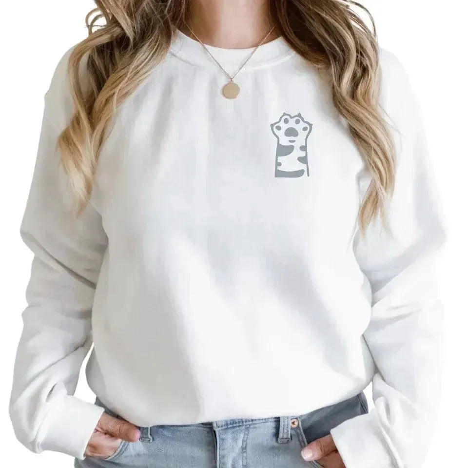Custom Embroidered Cat Paws Sweatshirt and Hoodie - ARTFULANE