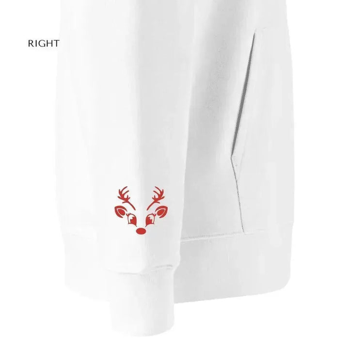 Custom Embroidered Christmas Reindeer Line Art Sweatshirt and Hoodie - ARTFULANE