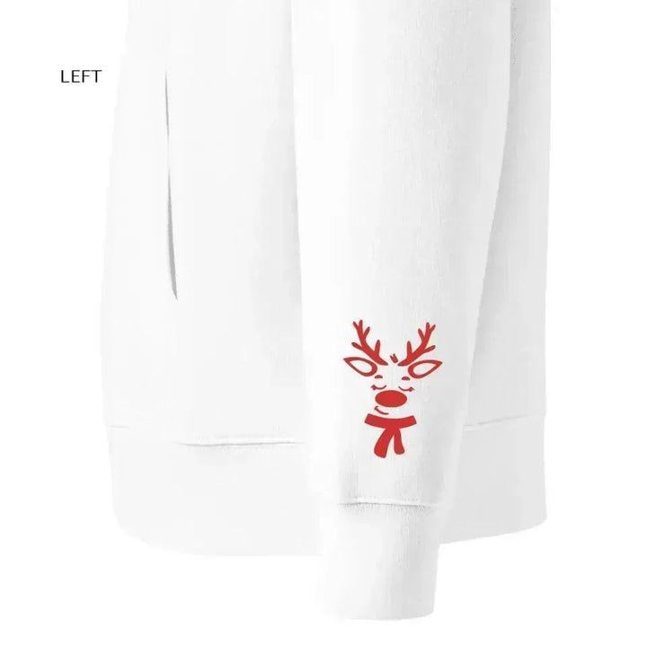 Custom Embroidered Christmas Reindeer Line Art Sweatshirt and Hoodie - ARTFULANE