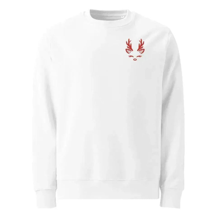 Custom Embroidered Christmas Reindeer Line Art Sweatshirt and Hoodie - ARTFULANE