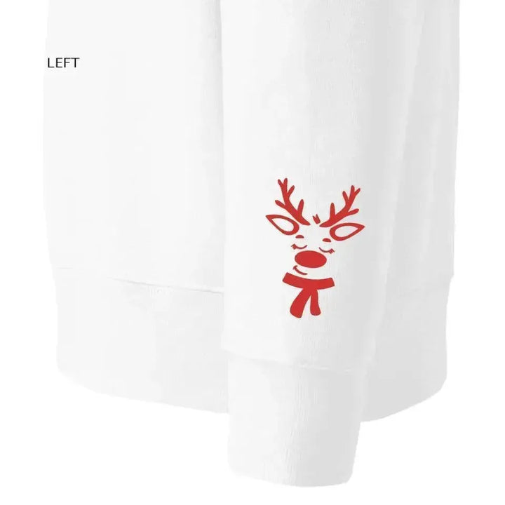 Custom Embroidered Christmas Reindeer Line Art Sweatshirt and Hoodie - ARTFULANE