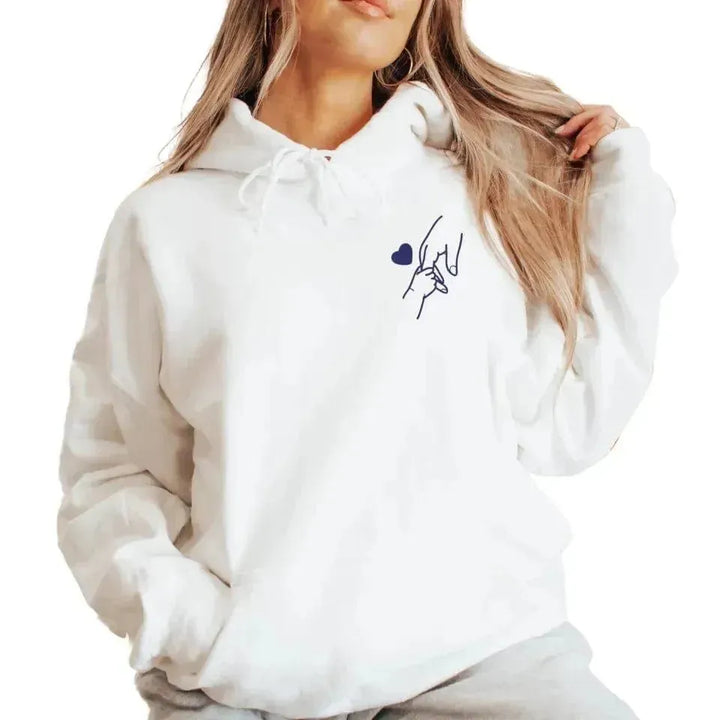 Custom Embroidered Family Love Line Art Hoodie and Sweatshirt - ARTFULANE