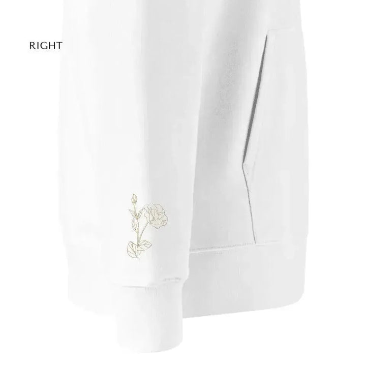 Custom Embroidered Flower Line Art Hoodie and Sweatshirt - ARTFULANE