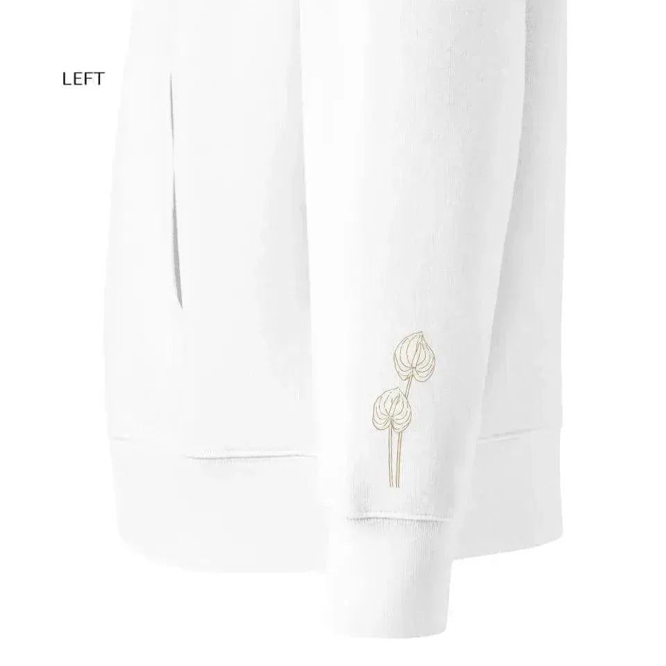 Custom Embroidered Flower Line Art Hoodie and Sweatshirt - ARTFULANE