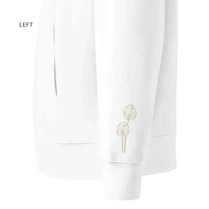 Custom Embroidered Flower Line Art Hoodie and Sweatshirt - ARTFULANE