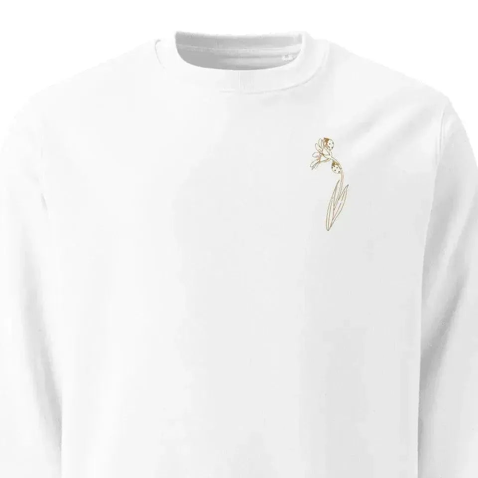 Custom Embroidered Flower Line Art Hoodie and Sweatshirt - ARTFULANE